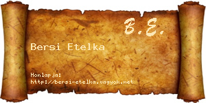 Bersi Etelka névjegykártya